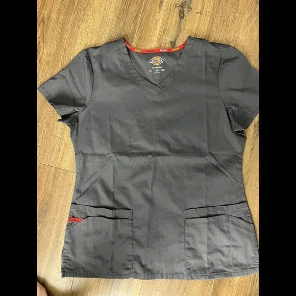Dickies EDS Signature Women's V-Neck Scrub Top Size Medium Gray - Picture 1 of 4